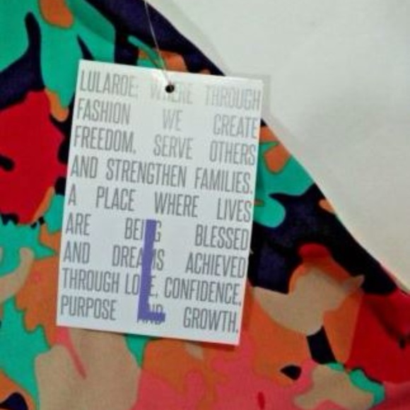 Lularoe LLR Size Large Azure  Skirt Floral - Picture 6 of 8